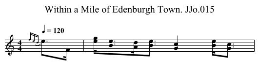 Within a Mile of Edenburgh Town. JJo.015 - staff notation