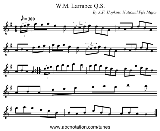 W.M. Larrabee Q.S. - staff notation