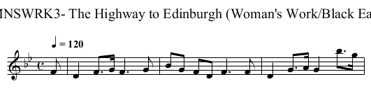 WMNSWRK3- The Highway to Edinburgh (Woman's Work/Black Eagle) - staff notation