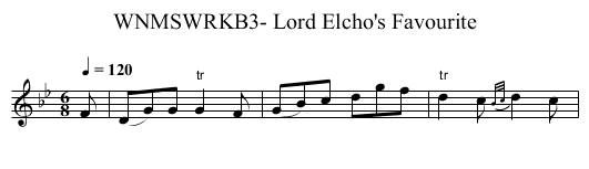 WNMSWRKB3- Lord Elcho's Favourite - staff notation
