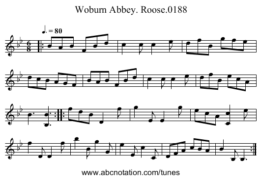 Woburn Abbey. Roose.0188 - staff notation