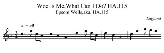 Woe Is Me,What Can I Do? HA.115 - staff notation