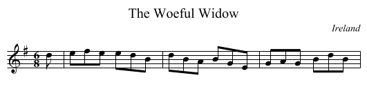 Woeful Widow, The  - staff notation