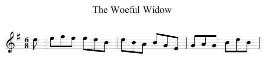 Woeful Widow, The - staff notation