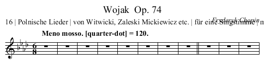 Wojak	 Op. 74 - staff notation