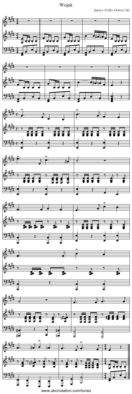 Wojak - staff notation