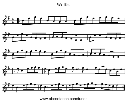 Wolfes - staff notation