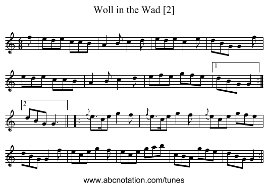 Woll in the Wad [2] - staff notation