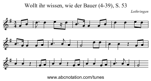Wollt ihr wissen, wie der Bauer (4-39), S. 53 - staff notation