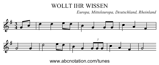WOLLT IHR WISSEN - staff notation