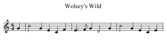 Wolsey's Wild - staff notation