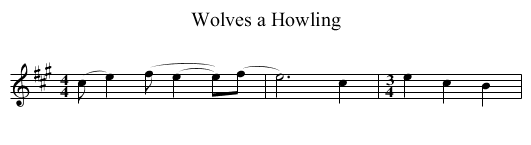 Wolves a Howling - staff notation