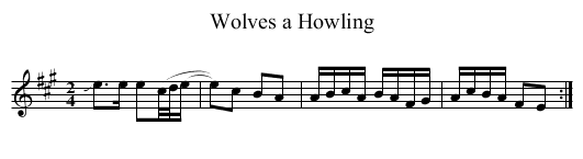 Wolves a Howling - staff notation