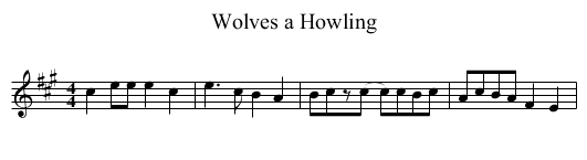 Wolves a Howling - staff notation