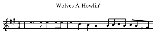 Wolves A-Howlin' - staff notation
