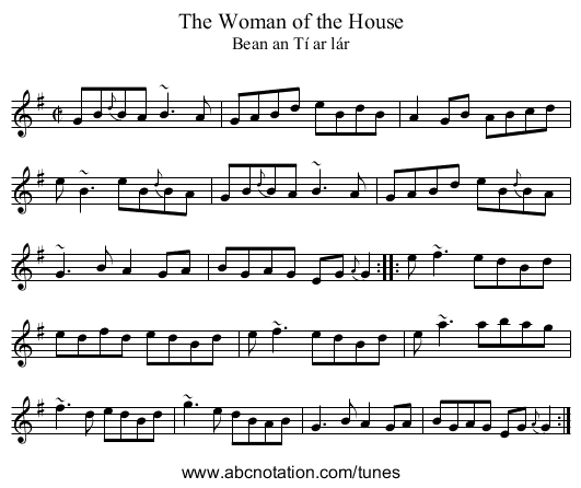 Woman of the House, The - staff notation