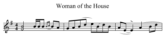 Woman of the House - staff notation