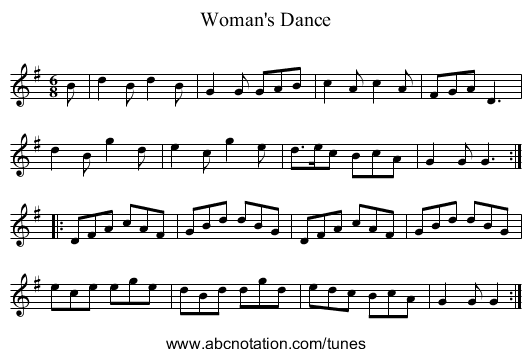 Woman's Dance - staff notation