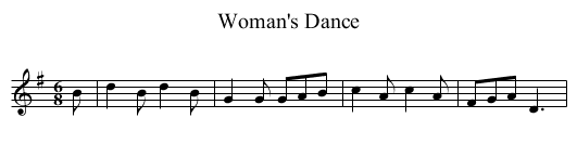 Woman's Dance - staff notation