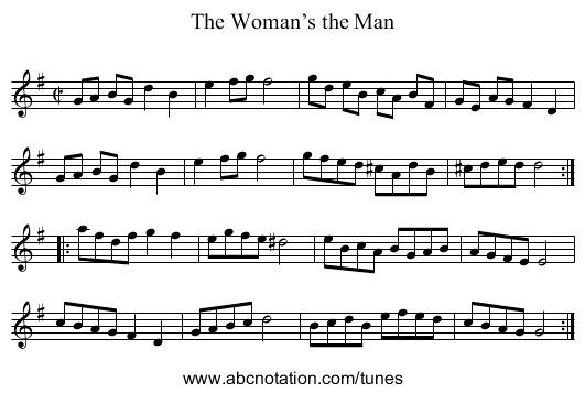 Woman’s the Man, The - staff notation