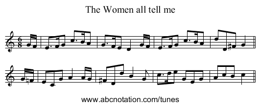 Women all tell me, The - staff notation