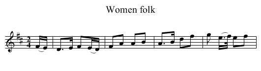 Women folk - staff notation