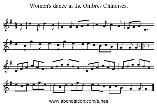 Women's dance in the Ombres Chinoises. - staff notation