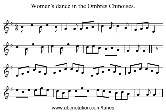 Women's dance in the Ombres Chinoises. - staff notation