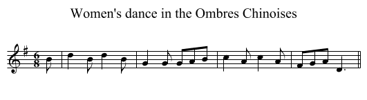 Women's dance in the Ombres Chinoises - staff notation