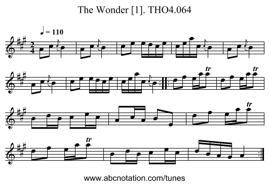 Wonder [1]. THO4.064, The - staff notation
