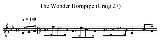 Wonder Hornpipe (Craig 27), The - staff notation