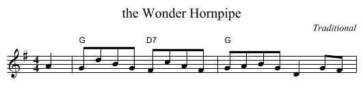 Wonder Hornpipe, the  - staff notation
