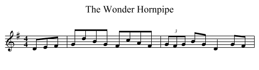 Wonder Hornpipe, The - staff notation