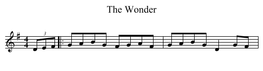 Wonder, The  - staff notation