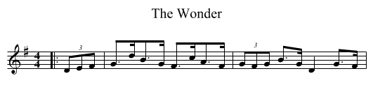 Wonder, The  - staff notation