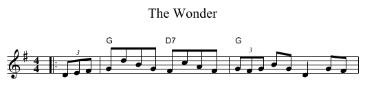 Wonder, The  - staff notation