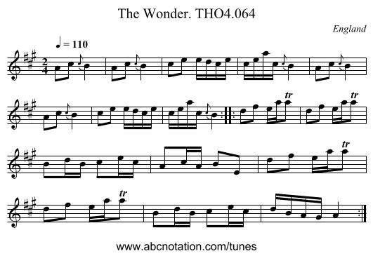 Wonder. THO4.064, The - staff notation