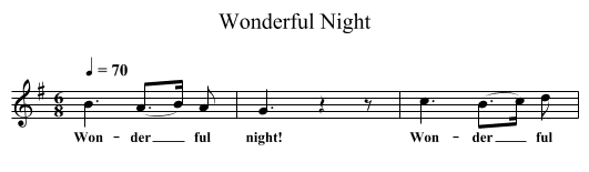 Wonderful Night - staff notation