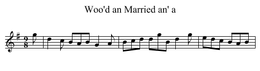Woo'd an Married an' a - staff notation