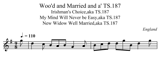 Woo'd and Married and a' TS.187 - staff notation