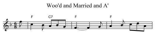Woo'd and Married and A' - staff notation
