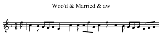 Woo'd & Married & aw - staff notation