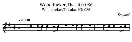 Wood Picker,The. JGi.086 - staff notation