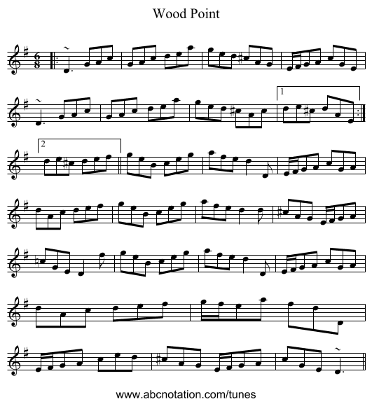 Wood Point - staff notation