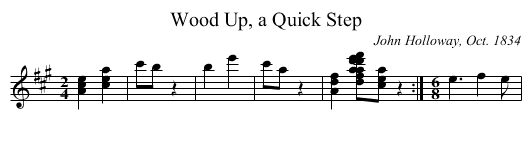 Wood Up, a Quick Step - staff notation