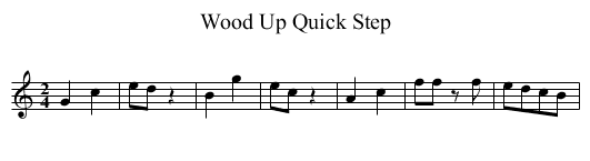 Wood Up Quick Step - staff notation