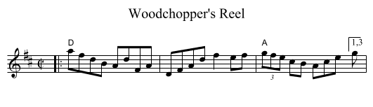 Woodchopper's Reel - staff notation