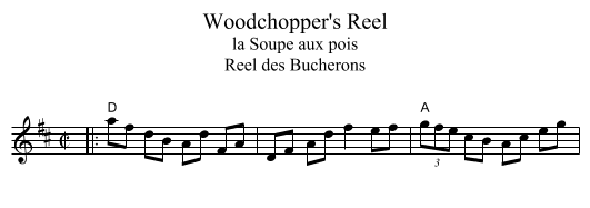 Woodchopper's Reel - staff notation