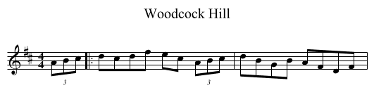 Woodcock Hill - staff notation