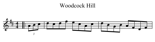 Woodcock Hill - staff notation